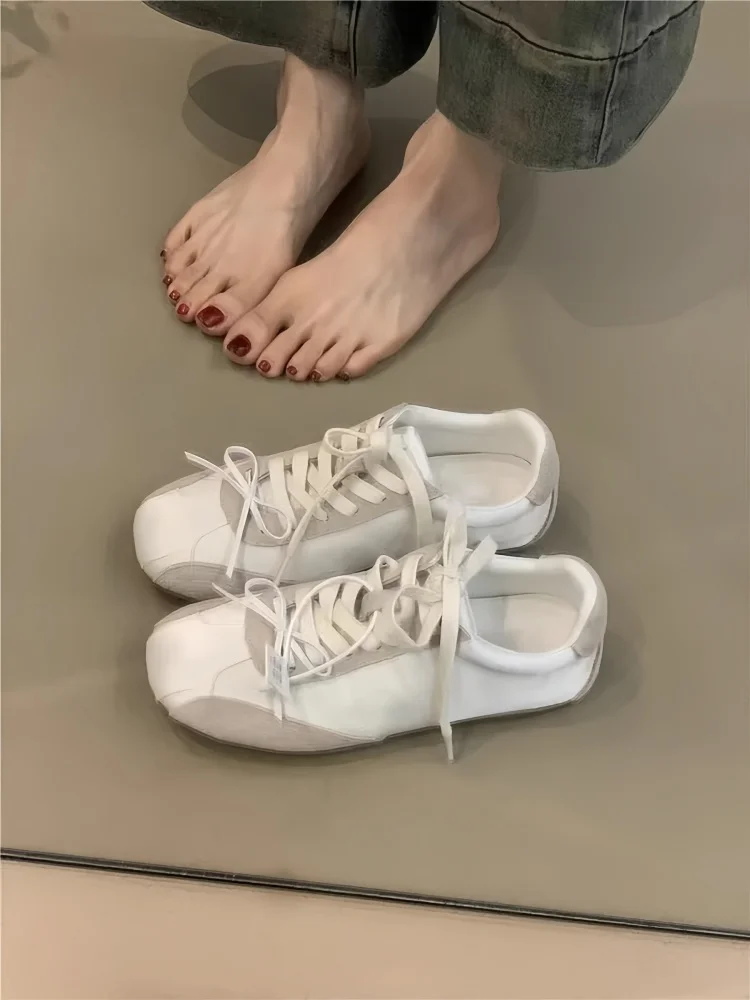 2026 New Spring Women White Bow Sneakers Lace Up Casual Lace Retro Sports Shoes Girls Versatile Daily Trainer Footwear - view 6
