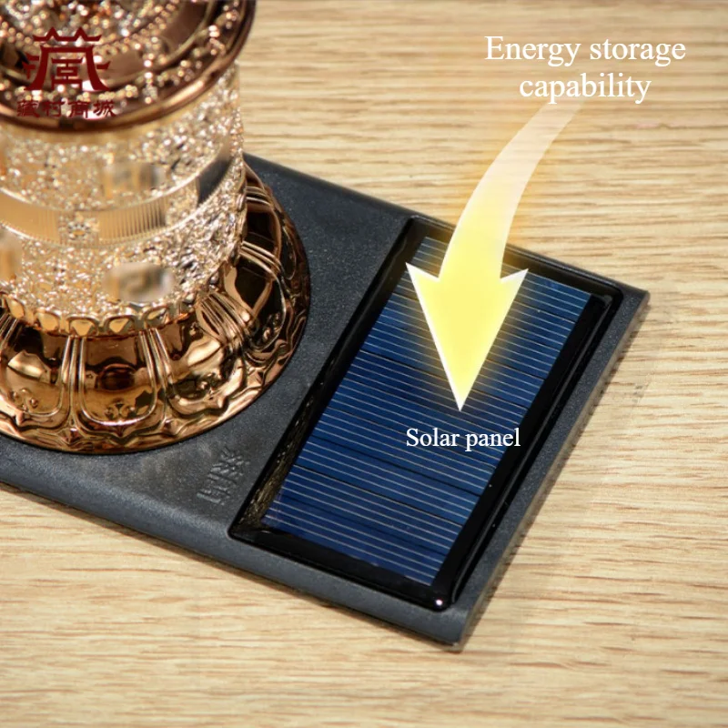 Tibetan Style Solar Energy Revolving Wheel on-board Vehicle Ornament Household Buddhist Worship Meditation Offices Low Noise