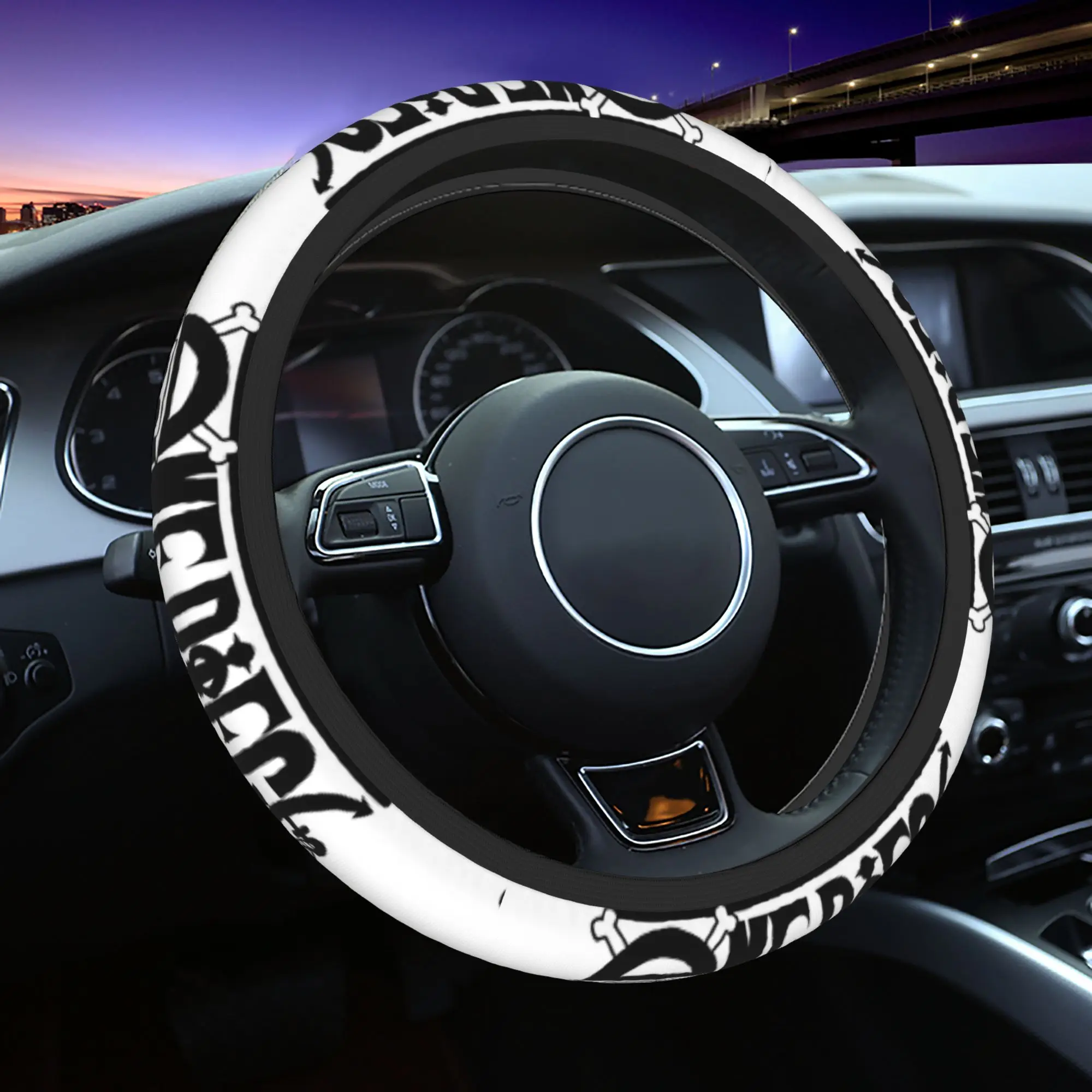 

Car Steering Wheel Covers One Piece Logo Soft Braid On The Steering Wheel Cover Auto Decoration Elastische Car Accessories