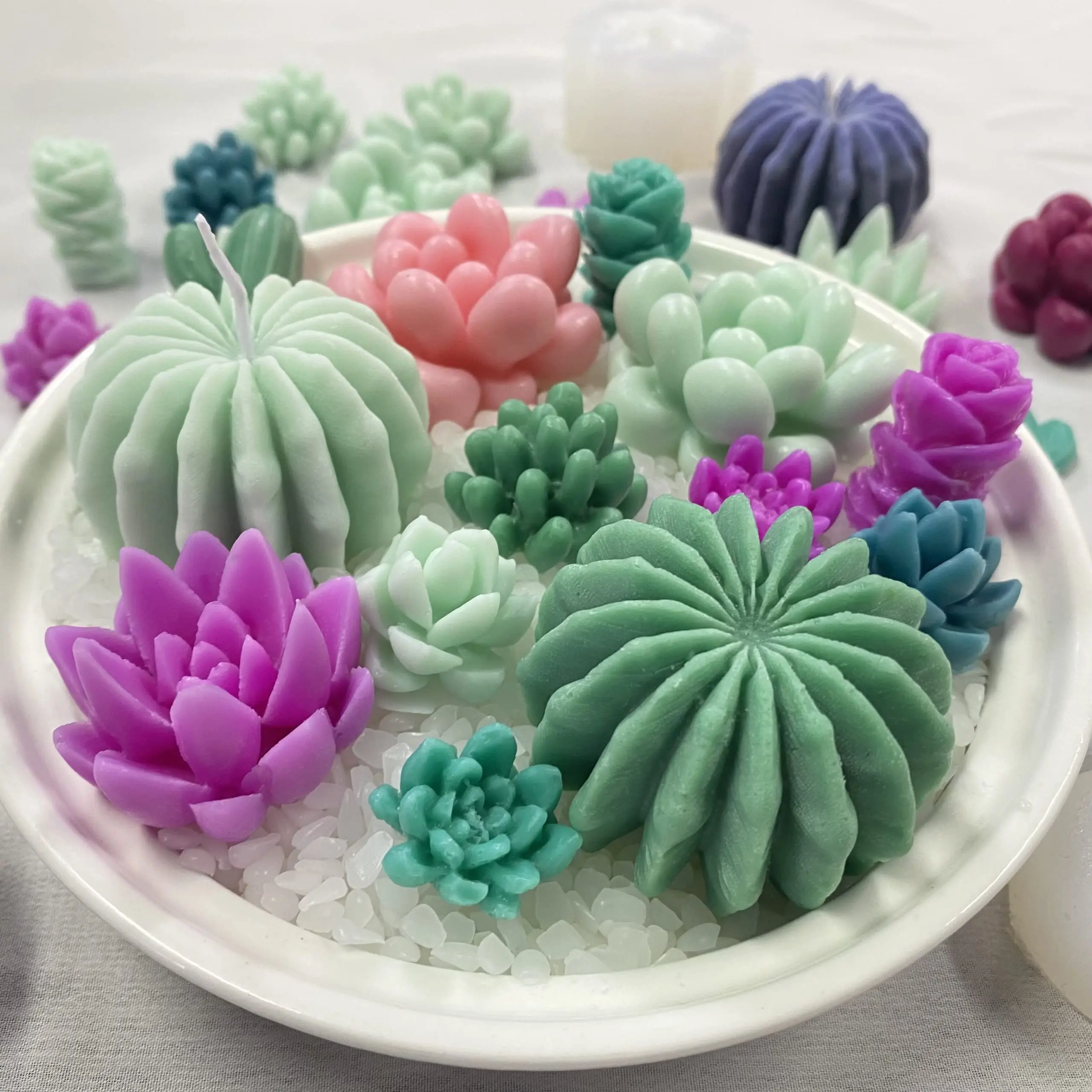 DIY Simulation Cactus Silicone Mold Mini Succulent Plant Candle Mold Soap Epoxy Resin Mold Cake Dessert Mousse Mold Home Decor