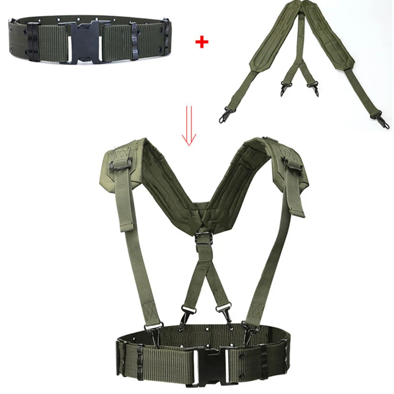 야외 전술 벨트 CS 육군 팬 전투 벨트 군사 사냥 Accessorios Y 벨트 거들 어깨 가슴 스트랩 Tactico Militar