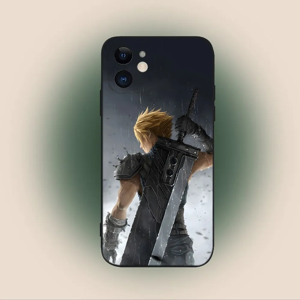Final Fantasy Cloud  Phone Case For iPhone 15,14,13,12,11,Plus,Pro Max,XS,X,XR,SE,Mini,8,7 Soft Silicone Black Cover