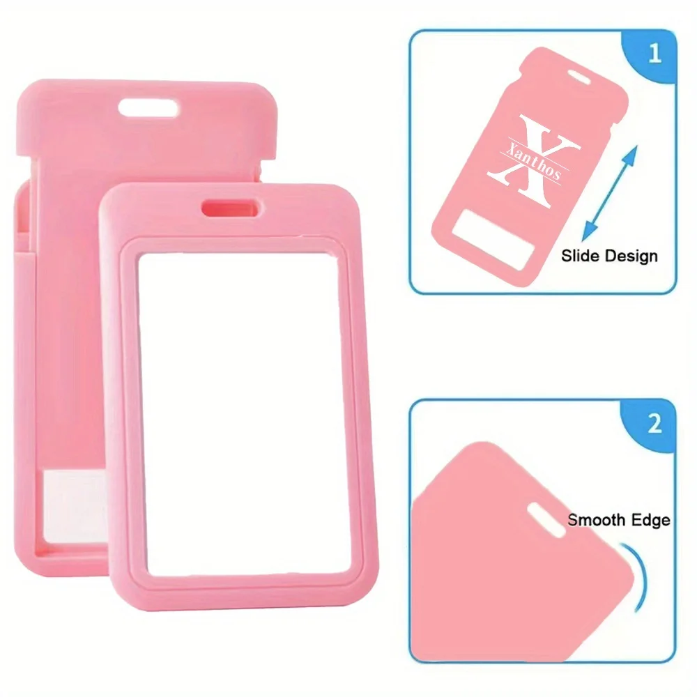 غطاء حماية لبطاقة الموظف باسم مخصص مع مشبك سلسلة مفاتيح غطاء حامل بطاقة الاسم متين وقابل للتمديد