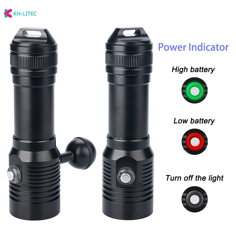 Ultra Bright 80M Waterproof Underwater LED High Power Flash Light For Professional diving flashlight Fill Lamp Diving Video Ligh