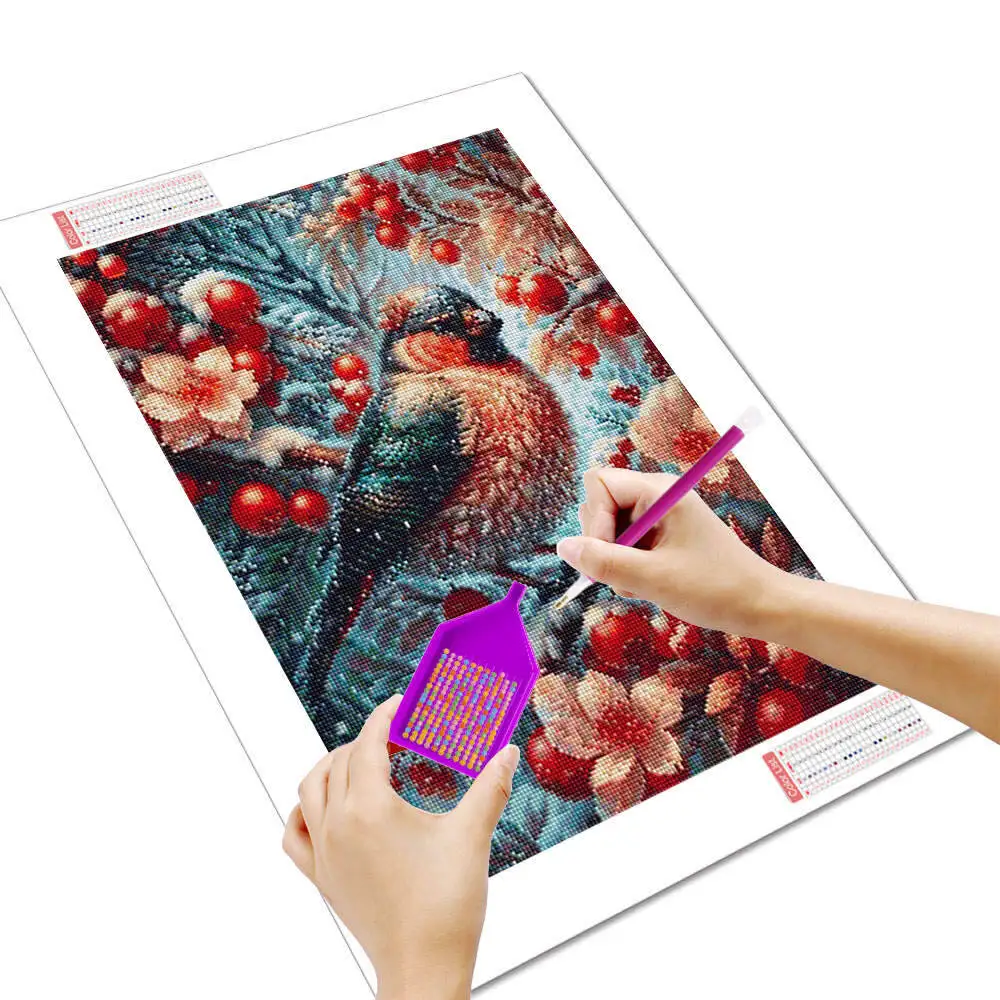 Huacan الماس الفن اللوحة الطيور الشتاء الحيوان كامل مربع جولة الماس التطريز زهرة فسيفساء الراين