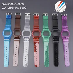 Strap+Case for Casio G-Shock DW-5600/5000 GW-M5610 G-5600 GLX-5600 Replacement Resin Silicone Watch Band Bracelet Accessories