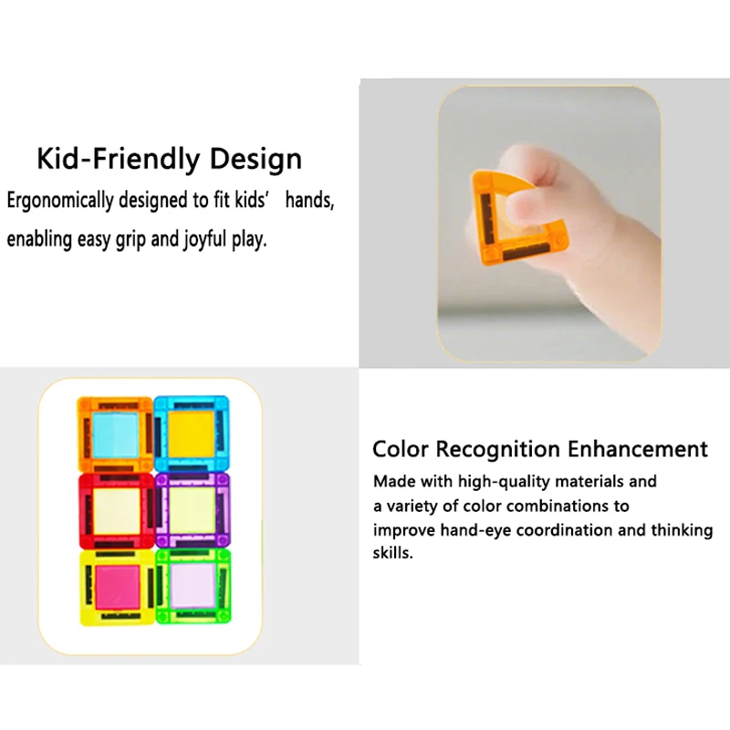 24-54 قطعة اللبنات المغناطيسية الصغيرة المغناطيس بلاط البناء الطوب لغز المحمولة مجموعة لعبة تعليمية للأطفال هدية