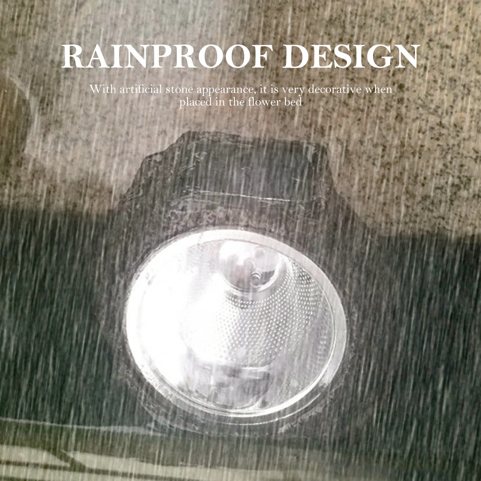 

1pc Solar Powered Imitated Stone Design Lawn Light Outdoor Yard Decorative Lamp Automatic Sensor Lighting For Garden Pathway