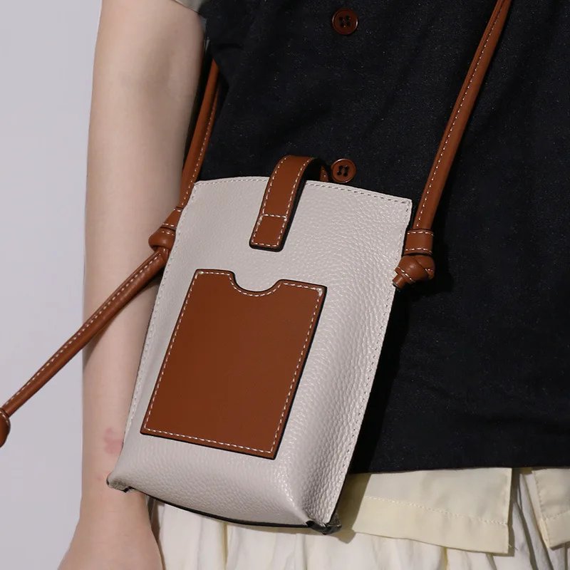 Bolso pequeño de piel de vaca de alta calidad para mujer, bolso de viaje con correa, bolso para llave de teléfono móvil, bolso cruzado de cuero, moda informal