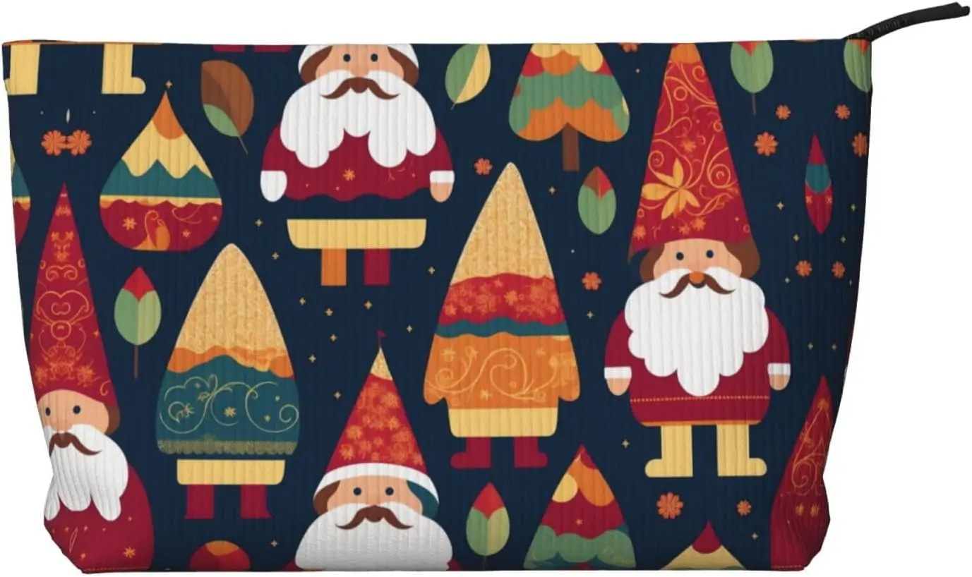 

Santa Claus with two colors of beard Corduroy cosmetic bag, suitable for travel and daily use, Sturdy Lining, Ensures Longevity