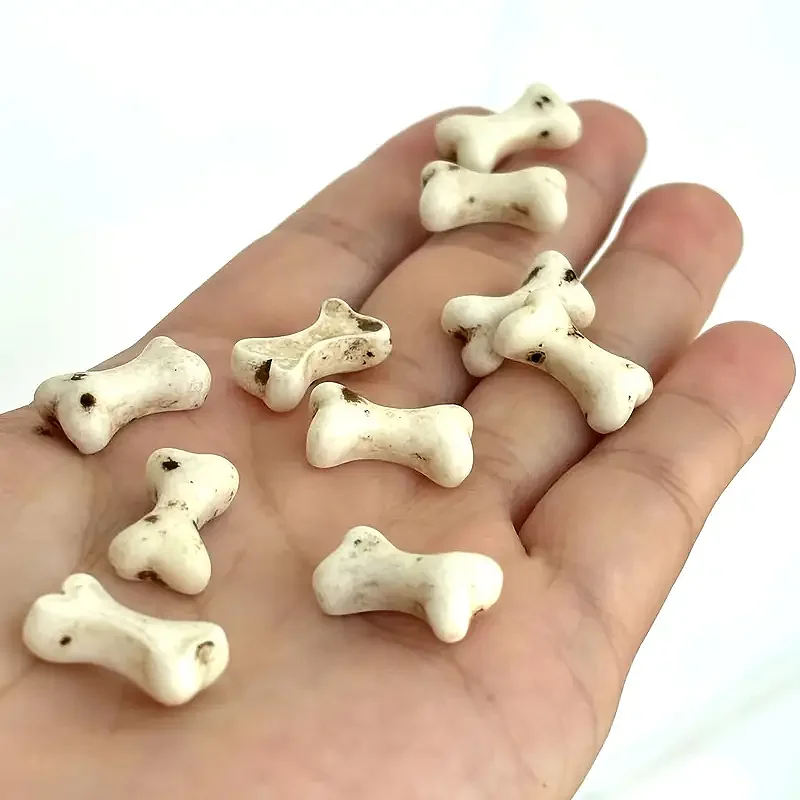 

10pcs Halloween Tiny Mini Skeleton Bone Miniatures, DIY Craft Gothic Vintage Micro Landscape Ornament Spooky Decorations