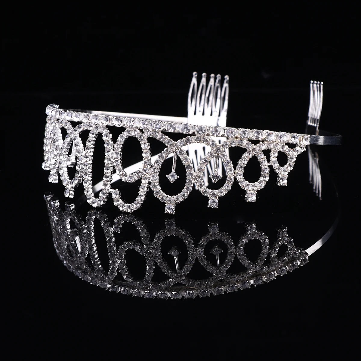 

1pc Alloy Birthday Silver 60Th Number Rhinestone Decorative Hair Comb For Women Party Event Wear Birthday Alloy Crown