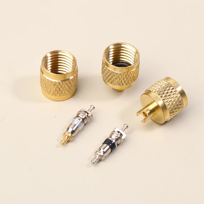 10Pcs Brass Valve Cores Replacement AC HVAC/R Field Service Tool Refrigerant Valve Core Remover Removal Tool HAVC