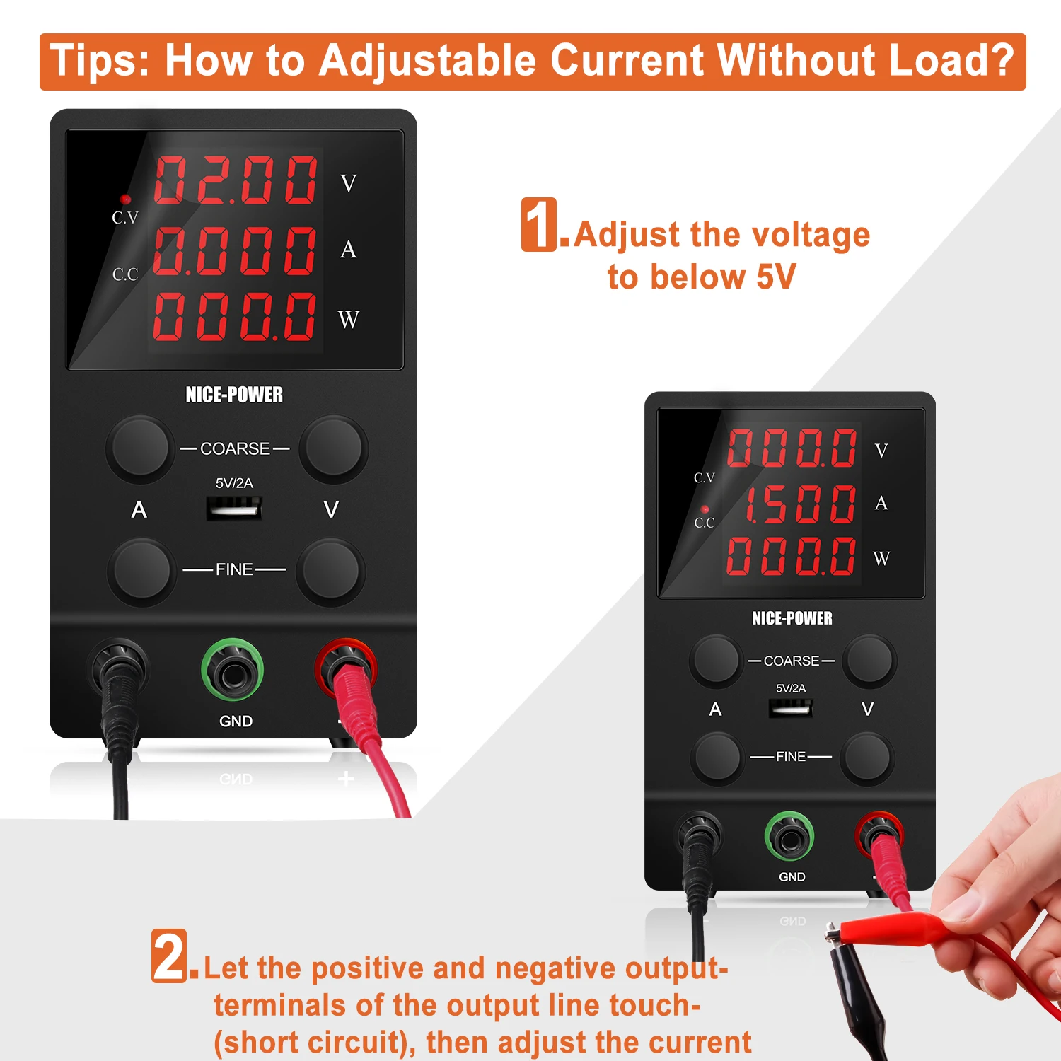 Adjustable DC Power Supply 30V5A150W Variable Bench Power Supply with 4-Digit LED Display,USB Port, for Lab, Electronics Repair, image 4