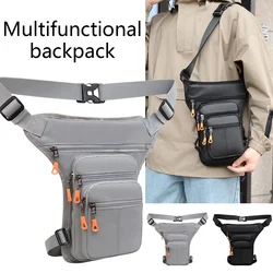 Motorcycle Waist Bag Waterproof Men Riding Bag Portable Oxford Multi-function Multi-Pockets Adjustable Straps for Outdoor Hiking