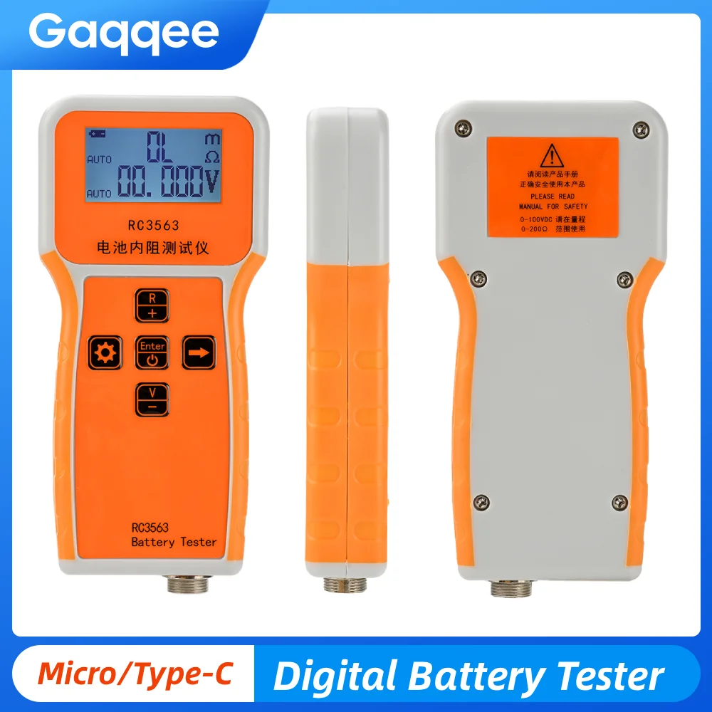 

Micro USB/Type-C RC3563 Battery Tester Mini Internal Resistance Tester Ternary Lithium/LiFePO4/18650 Battery Capacity Tester