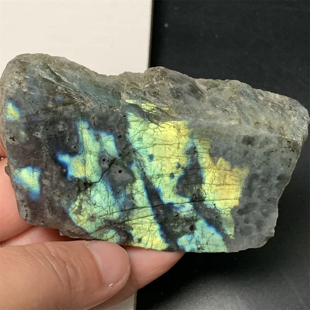 Rough Back Sliced Natural Pink Purple Orange Light Labrador Stone Pets Specimens Blue Green Yellow Light Labradorite Ornaments