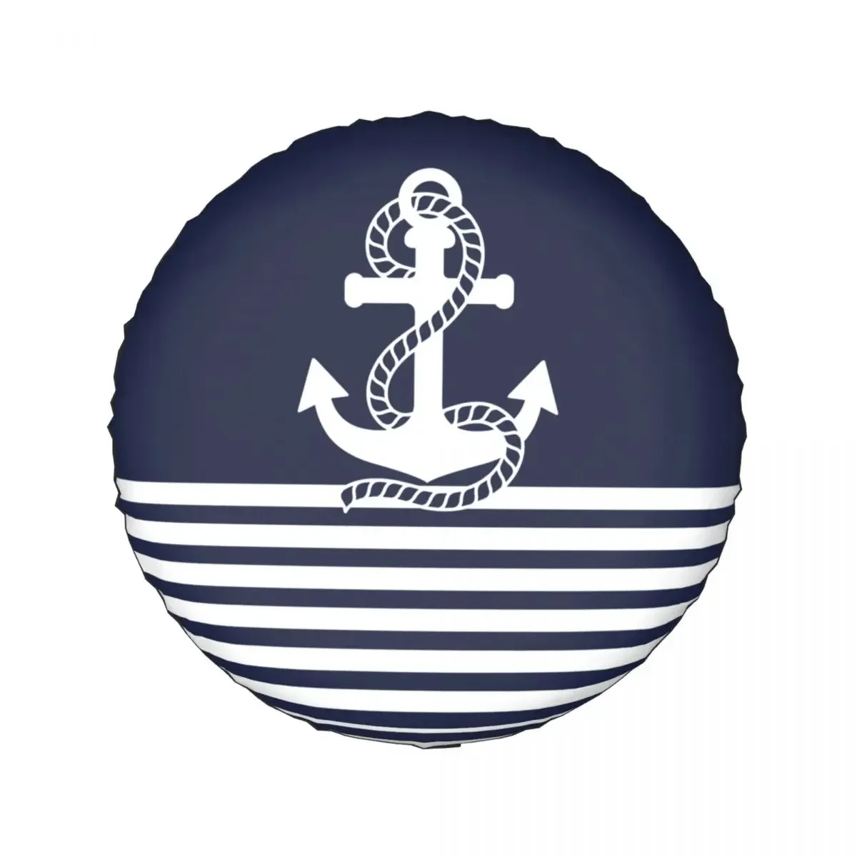 Nautical Navy Blue Stripes And White Anchor Spare Wheel Tire Cover Case for Pajero Navigation Vehicle Accessories 14