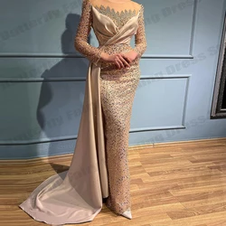 Sparkling Sexy Women Elegant Long Sleeved Cocktail Party Prom Luxury Evening Chic Formal Occasion Dresses Gala Dress Customized