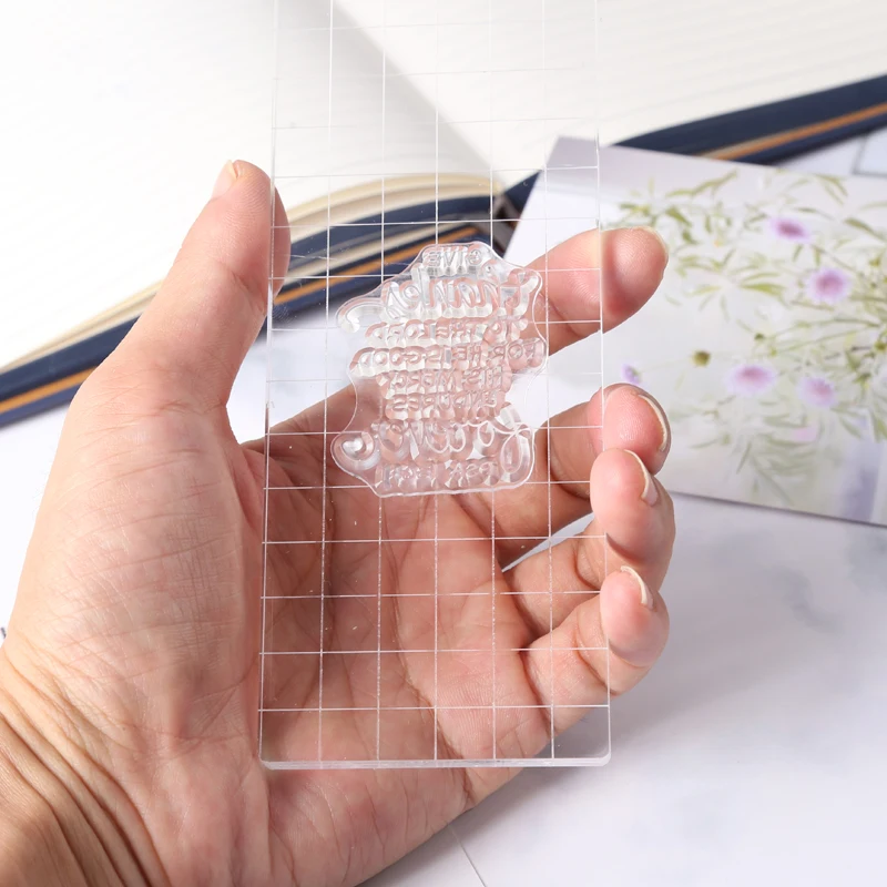 Acrylic Silicone Clear Stamps Block For Scrapbooking DIY Album Cards Decoration Embossing Handle Starter Shape Stamp