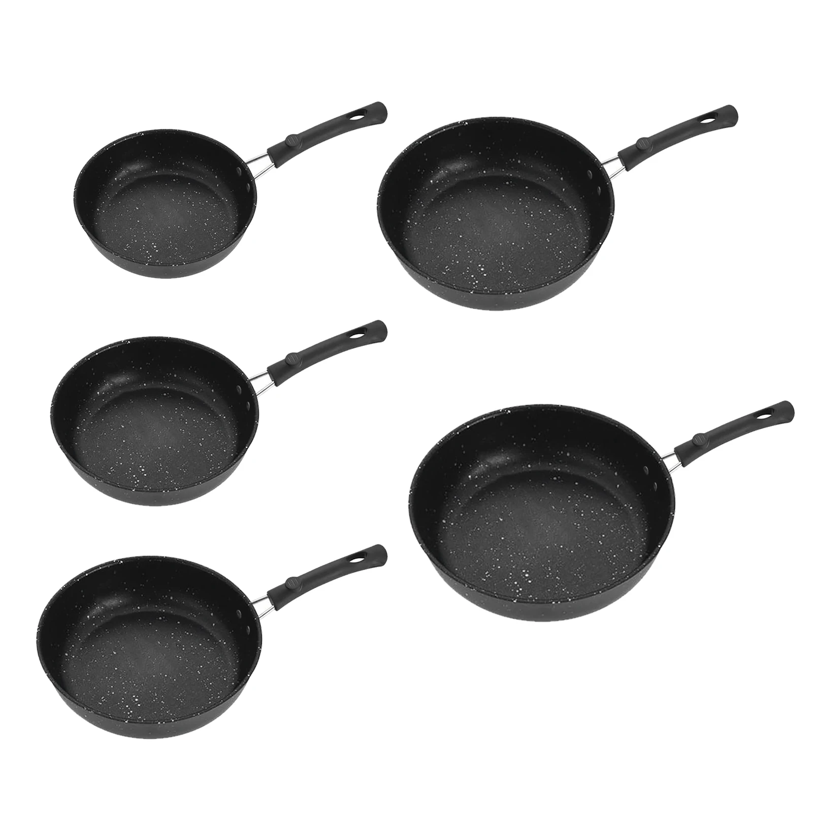 Mini sartén antiadherente para carne gruesa, 1 piezas, plana, negra, adecuada para comida frita, utensilios de cocina para freír