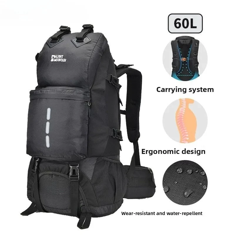 Original Professional Large Capacity 60L Outdoor Hiking Bags, Rain Cover Travel Hiking Sports Backpack