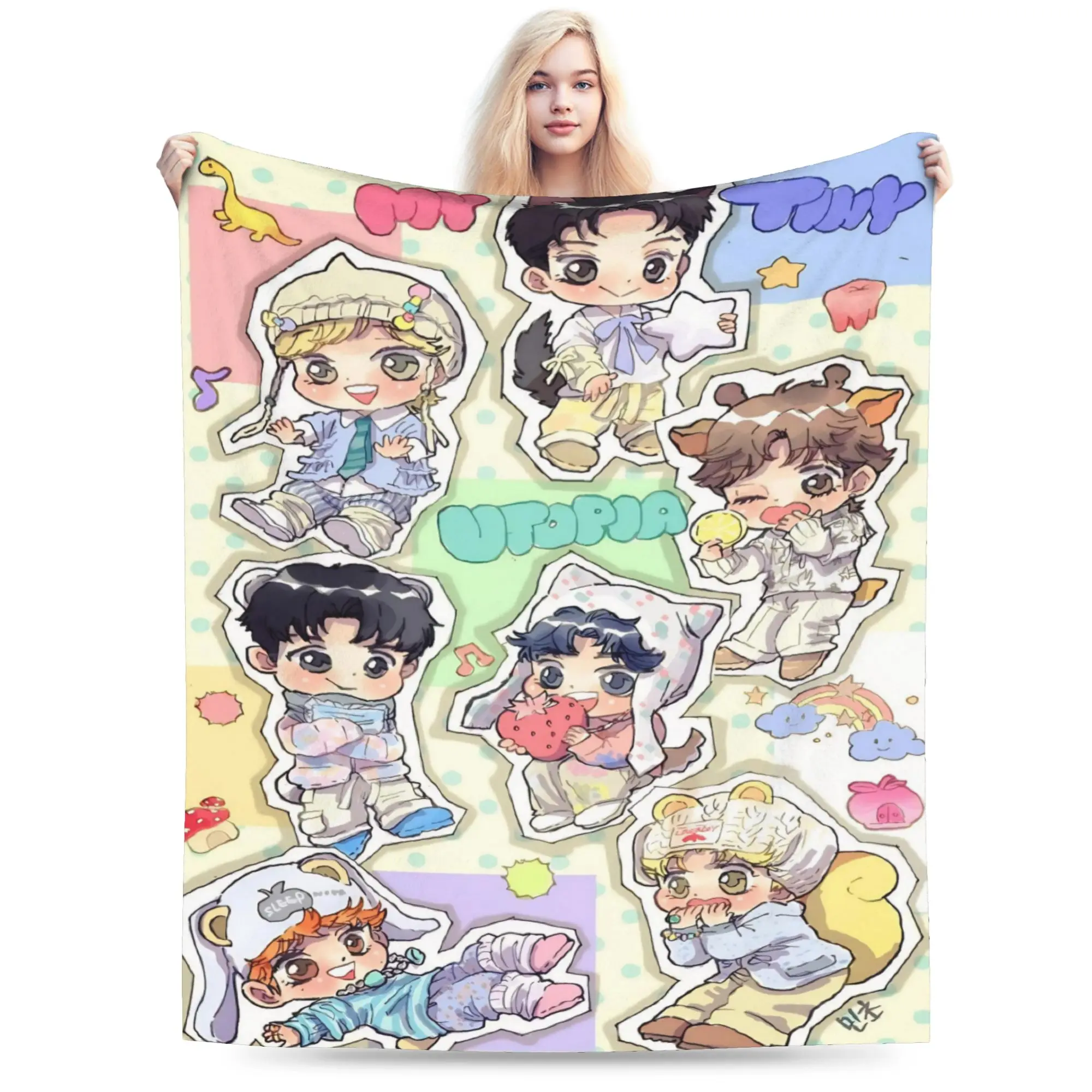 Super Soft NEXZ NEXZOO kpop boy group Throw Blanket Premium Fleece Flannel Lightweight  Bed Blanket Super Cozy Bedspread