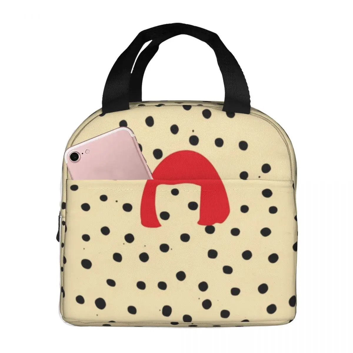 

Yayoi Kusama Artist Insulated Lunch Bag High Capacity Japanese Art Meal Container Thermal Bag Tote Lunch Box Beach Travel Girl