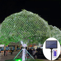 Solar LED Net Light String Light Outdoor Multicolor/Warm/White/Blue Net String Light for Lawn Fence Christmas Tree Decor