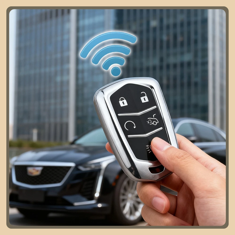 غطاء حافظة مفتاح السيارة لكاديلاك ATS CT6 CTS DTS XT5 Escalade ESV SRX STS XTS ELR 2014 - 2018 حامل مفتاح بعيد #3