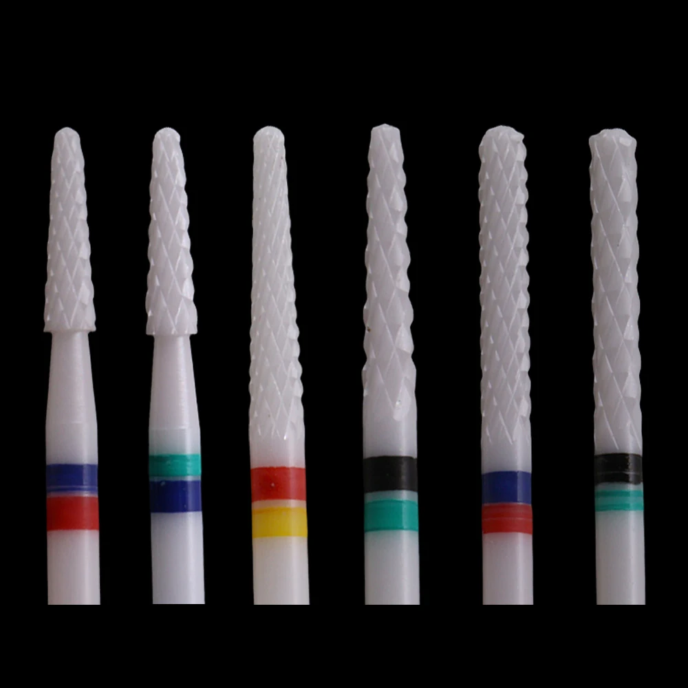 Brocas de cerâmica para unhas, broca de lixa de unhas acrílicas para manicure, pedicure, gel de cutícula