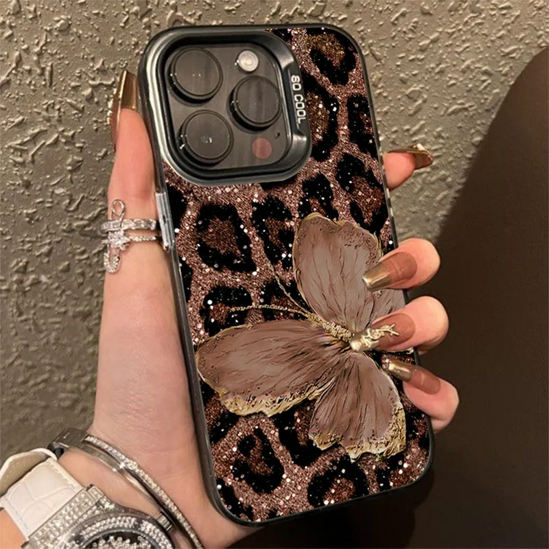 

Leopard Butterfly Pattern Protective IMD Phone Case For Xiaomi Mi 11 Lite 12T Pro 5G 13T 14T 12 13 14 15 Shockproof Bumper Cover