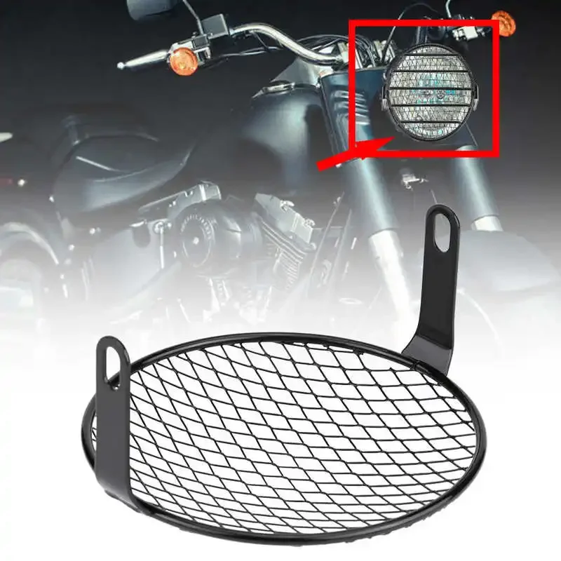 6.5inch Motorcycle Universal Vintage Headlight Protector Retro Grill Light Lamp Cover Chopper Cafe Racer