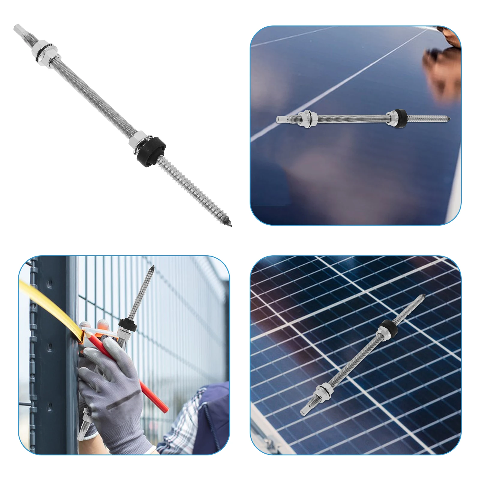 

Photovoltaic Bracket Accessories Stainless Steel Solar Panel Hanger Bolt Threaded Hinges Fence Hardware Garden Gate Aluminium