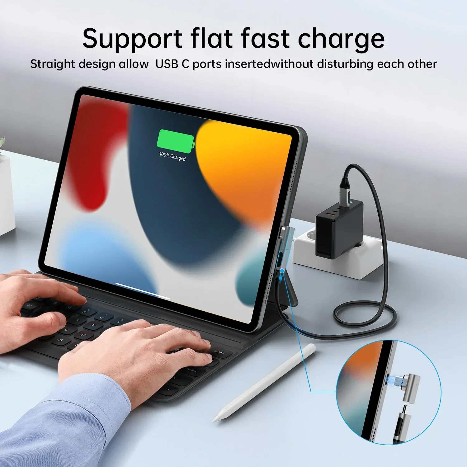 Magnetic Cable Plug Tips Micro USB Magnetic Charge Adapter To USB TYPE C Magnet Converter Charger Tip5V9V12V20V5A 100W Adapter