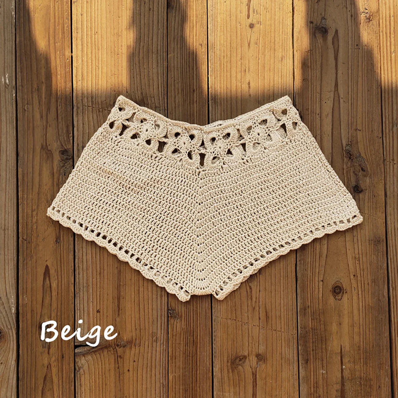 여름 여성 크로 셰 뜨개질 컷 아웃 수영 반바지 수영복 하의 비치 스타일 Drawstring 비치 보드 반바지 수영 트렁크