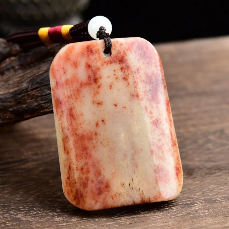 

Natural aged camel "Wu Shi Pai" square pendant, jadeified material, bone carving, antique collectible, portable han