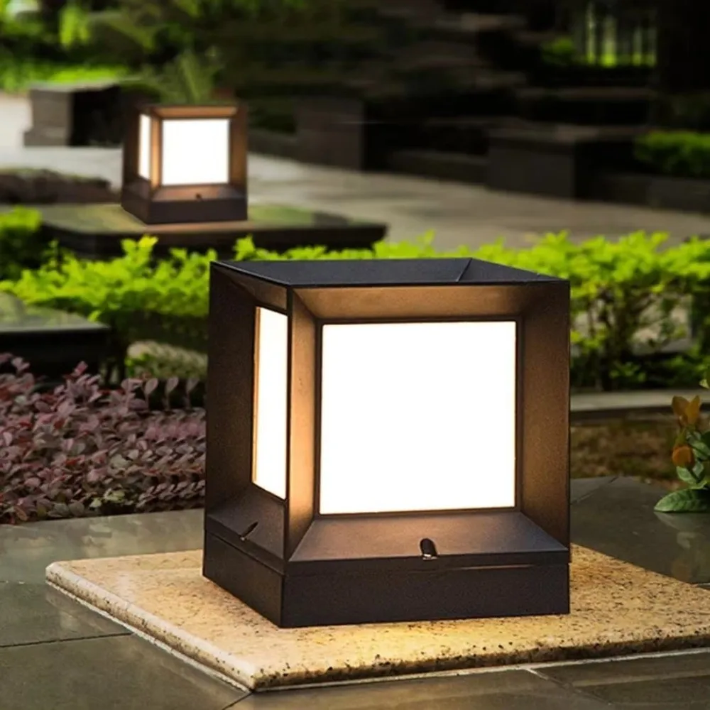Modern E27 Led Outdoor Post Light 220V Column Pier Pillar Cap Lights Enclosure Fixture IP54 Waterproof Electric Cap Lights Fence
