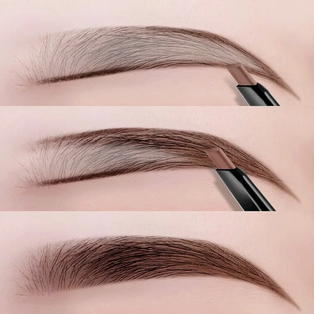 Lápis de sobrancelha com pincel de spoolie marrom escuro, Premium Eye Brow Longwearing for Perfect Brows, impermeável