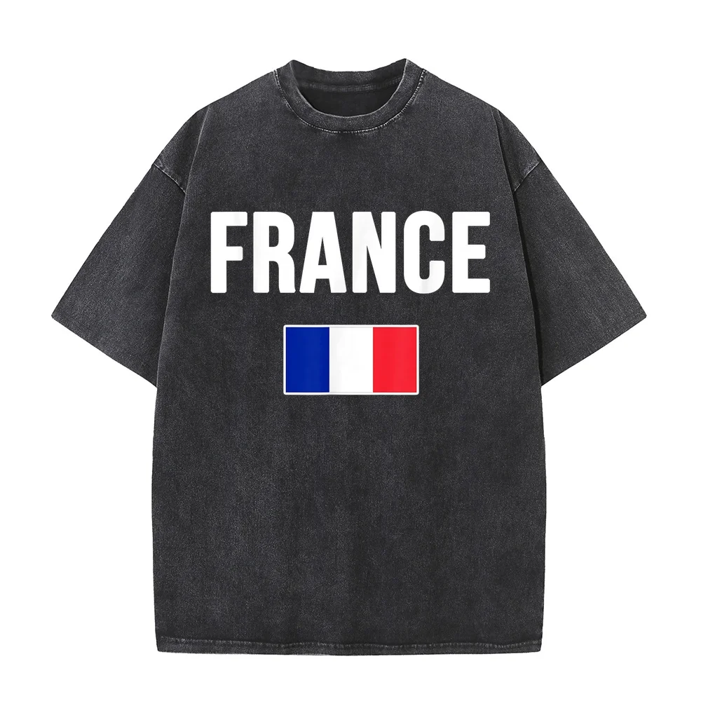 France French Flag T-Shirt 일본 Tシャツ Daily Shirt Gift Short Sleeve Cotton Tee Men Summer Top Graphic Casual Humor
