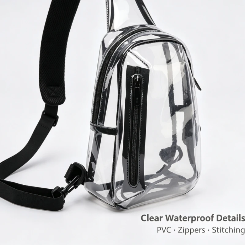 Transparent Chest Bag Unisex Casual Crossbody Sling Pack For Daily Commute Travel And Outdoor Activities view 5