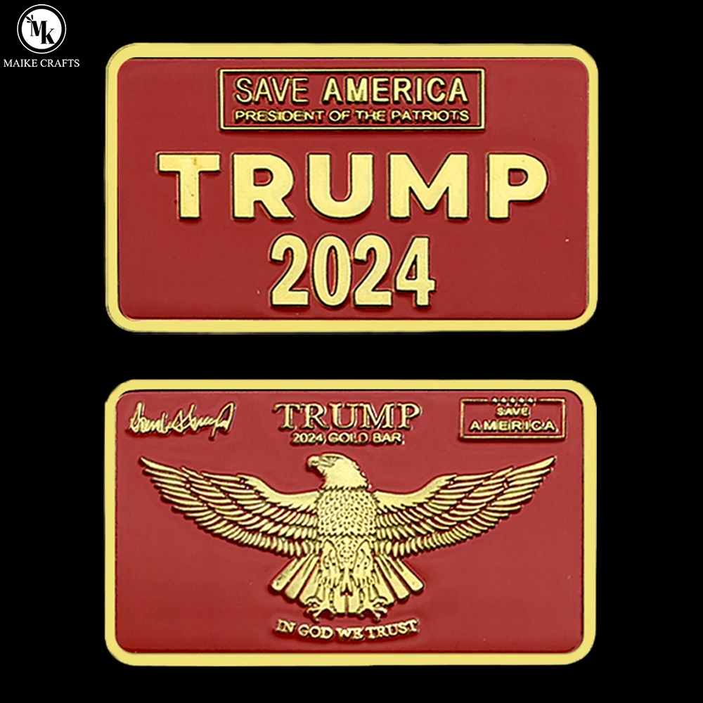 

2024 Donald J. Trump Gold Bar US President Challenge Medal Save America Commemorative Coins Collectibles