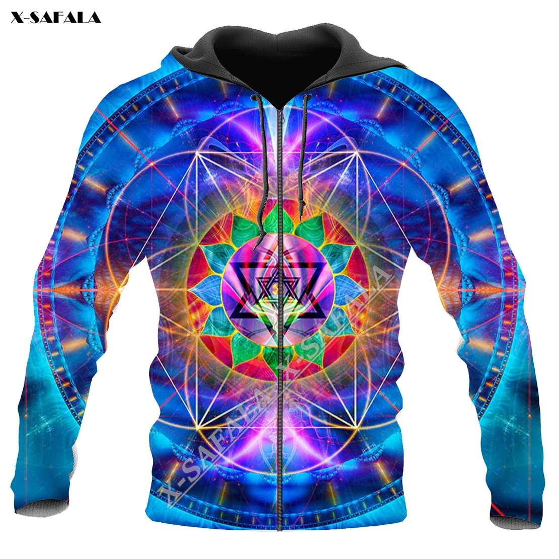 Heart Chakra SACRED GEOMETRY Mandala 3D Full Print Zipper Hoodie Men Pullover Sweatshirt Hooded Jersey Tracksuits Outwear