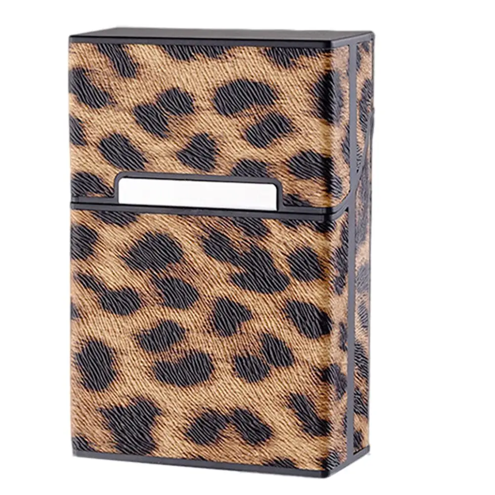 

Cigarette Case Protective Cover Leopard Print Storage Container Portable Box Holder Shaft Durable Design Smoke