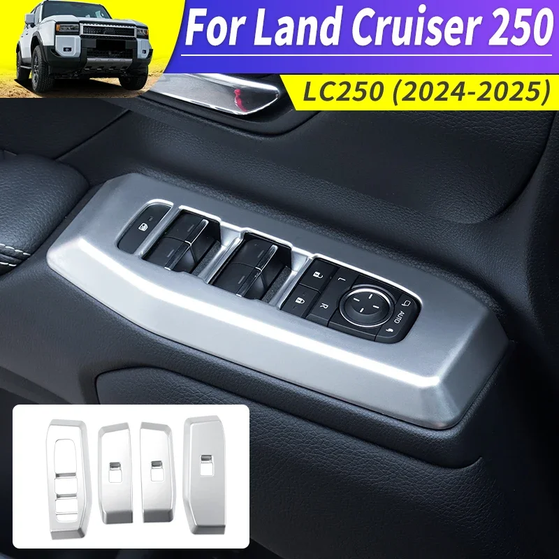 

Для Toyota Land Cruiser 250 2024, украшение на панель управления окнами, защитная наклейка Prado LC250, аксессуары для интерьера, тюнинг