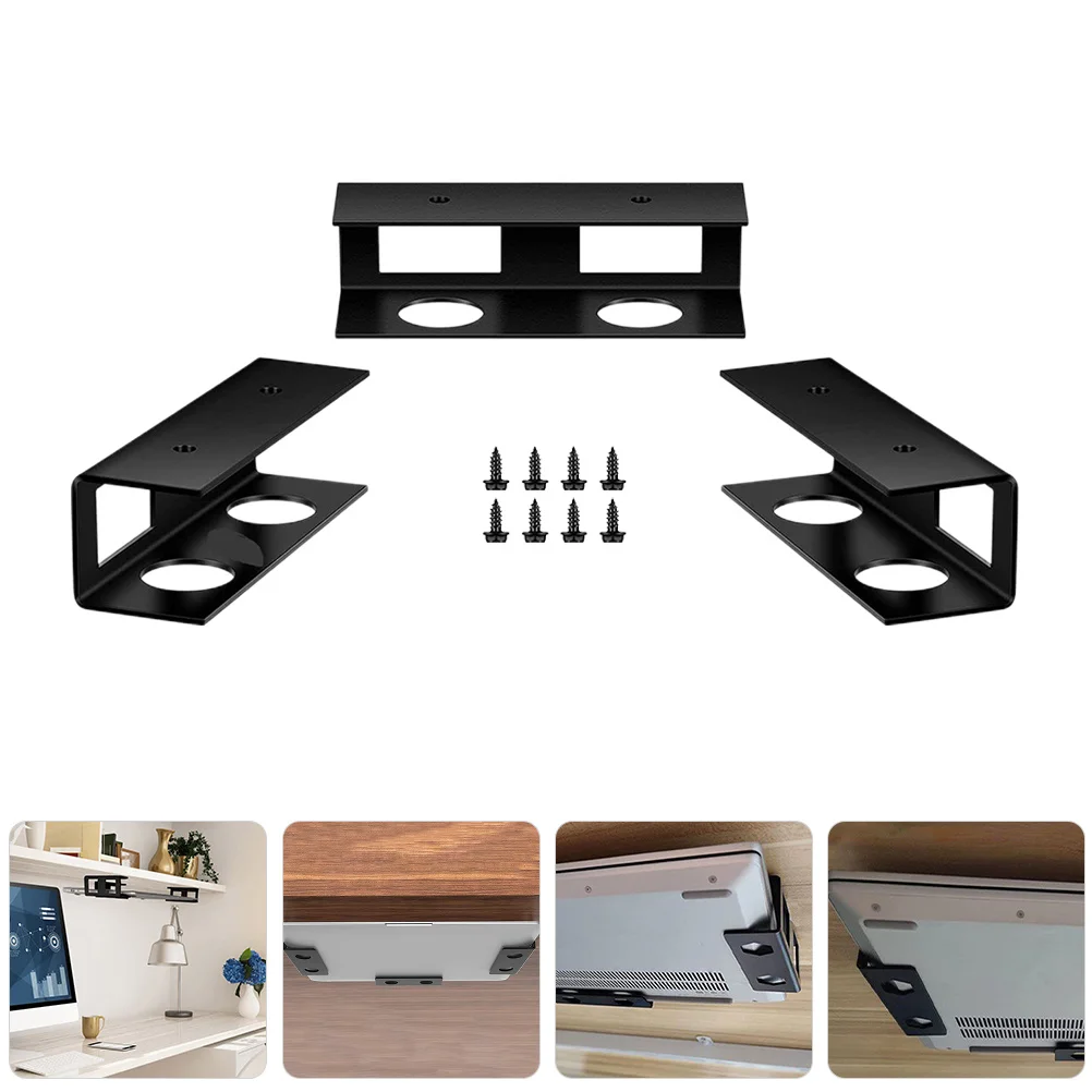 

Under Desk Laptop Holder Sturdy Storage Bracket for Laptop Tablet Keyboard Under Table Shelf Tablet Mounting Brackets