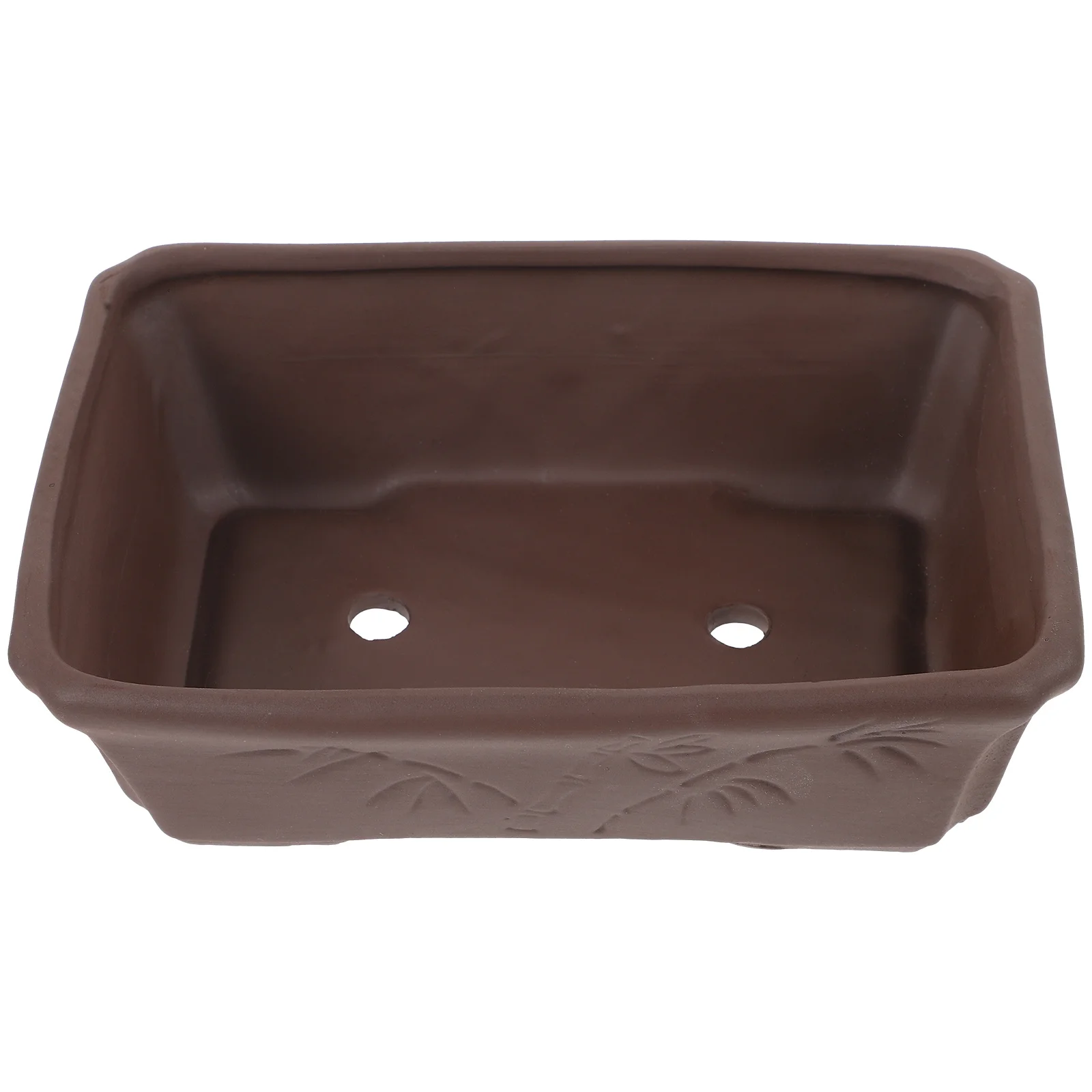 Purple Sand Stoneware Flowerpot Grow Pots Outdoor Plant Planter Nursery Clay Containers Rectangle for Plants Terracotta