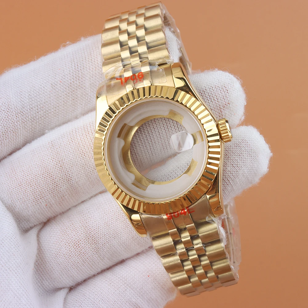 

Lady‘s Sapphire glass Case 33mm NH05 Case Jubilee Strap For Seiko NH05 NH06 Movement Diving Waterproof Stainless Steel Case