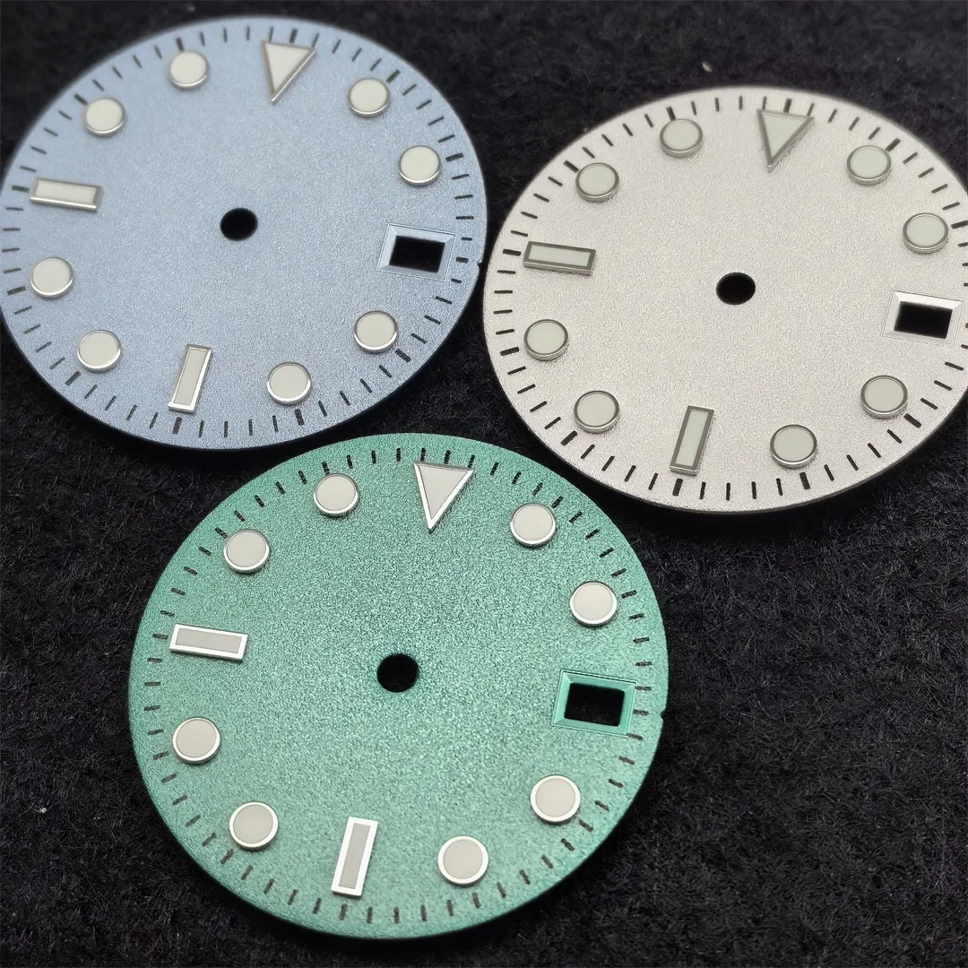 NH35 Watch Dial 28.5MM Logo Free Frosted Dial Date Men's & Women's Watch Modified Parts Fit for NH35/ NH36/ 4R/ 7S Movement