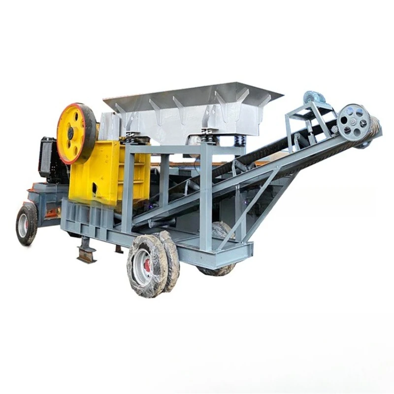 Small mobile crusher, sand and gravel combination mobile crushing station, pebble mobile crushing sand making line